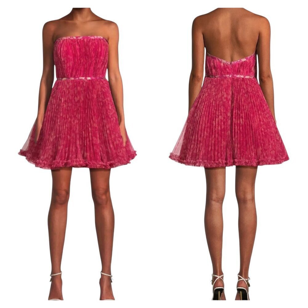 Hutch Lenzy Tulle Strapless Mini Dress Size 4 NWT $340 Pink Party Dress